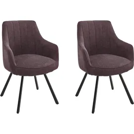MCA Furniture Esszimmerstuhl »Sassello«, (Set), 2 St., Merlot schwarz matt lackiert, , Maße cm B: 60 H: 87 T: 61