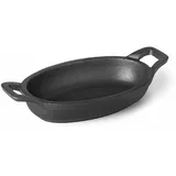 Lacor 25781 Pfanne Oval O/Holzbehaelter Magma Gusseisen, Black, 20 x 10 x 5 cm