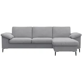 Livetastic Ecksofa Leder 3-Sitzer Dunkelgrau