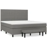 vidaXL Boxspringbett mit Matratze Dunkelgrau 160x200 cm Stoff