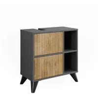 Vicco Waschbeckenunterschrank Leano, Anthrazit/Bergeiche, 60 x 62 cm mit