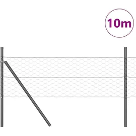 vidaXL Zaunpfosten 10 x 940 cm Grau/Stahl