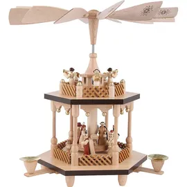 Erzgebirgische Volkskunst Richard Glässer GmbH Weihnachtspyramide Erzgebirge Richard Glässer Seiffen Christi Geburt 1-stöckig Natur, 01371