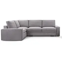 ECKSOFA L Form Treville Grau 296/196/94 cm – Links, mit Bettkasten und Schlaffunktion