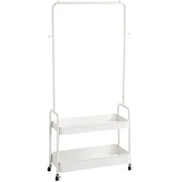 Haku-Möbel HAKU Möbel Rollgarderobe 54399 weiß Metall 2 Haken
