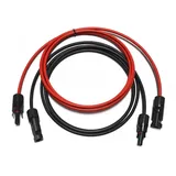 Smartec Verlängerungskabel Solar beidseitig Solarkabel Solarstecker schwarz/rot 4mm2 inkl. Solarstecker für Solarmodule Photovoltaik hohe Flexibilität UV-beständig (2 x 2m 4mm2)