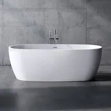 neoro n80 Freistehende Badewanne L: 180 B: 80 H: 59,7 cm, mit pflegeleichter Oberfläche, BN0001WH,