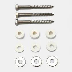 BambusBASIS Montageset SEITE für pfostenlose Montage - 3 Schrauben, Distanzstücke 5mm & 10mm, Unterlegscheiben, V2A