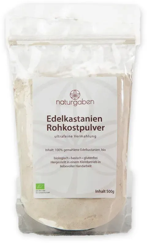 Edelkastanien Maroni Rohkost-Pulver ultrafein –bio & roh (0.5kg)