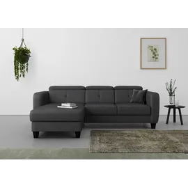 sit&more Ecksofa SIT & MORE "Belluci L-Form", grau (anthrazit), B:247cm H:85cm T:170cm, Sofas, Ecksofa, inklusive Federkern, wahlweise mit Bettfunktion und Bettkasten