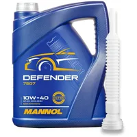 MANNOL Defender Motoröl 10W-40 5 Liter - teilsynthetisch 10W-40 API SL/CF ACEA A3/B4 MB 229.1 501.00/505.00 + Auslaufschlauch