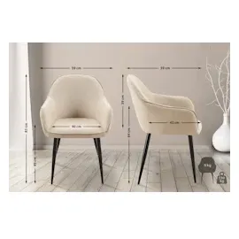 CLP 2er Set Esszimmerstühle Boise Stoff taupe