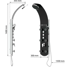 Eisl Duschpaneel KARIBIK Schwarz