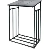toboli Kaminholzregal Metall 133 x 83 x 185 cm für Outdoor Schwarz