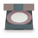 Pip Studio Flower Festival Scallop Frühstücksteller red-Light Blue 26,5cm Set4