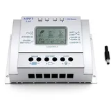 OOYCYOO 60A mppt Solarladeregler 60A 12V/24V Automatische Erkennung der Spannung Solarpanel-Intelligenzregler mit LCD Display USB