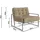 s-style möbel Loungesessel Tampa Samtstoff 84 x 81 x 89 cm Beige/Silber