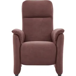Relaxsessel CALIZZA INTERIORS "Topas", rot (18 rot), B:73cm H:110cm T:90cm, Microfaser 100% Polyester, Sessel, inklusiver stufenloser Kopfteilverstellung und mit Verstellung