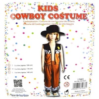 Marabellas Shop Cowboy-Kostüm Jungen Cowboy Kostüm 104 - 140 cm mit Weste, Hut und Hose Sheriff, authentische Verkleidung braun
