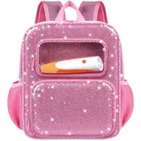 Tanmqin Kinderrucksack Mädchen in Rosa, Allzweck-Modell mit Glitzer-Material, Geeignet für tiptoi Stifte, 8+ Bücher und Zubehör, Wasserabweisend und mit Bequemen Schultergurten (Nur Tasche)