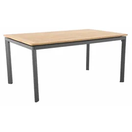 MWH Das Original Alutapo Gartentisch 160 x 95 x 74 cm eisengrau/natur