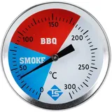 Räucherthermometer Edelstahl BBQ Thermometer Bis 300 °C Für Alle Grills, Smoker, Räucherofen Und Grillwagen, Analog, Grillzubehör