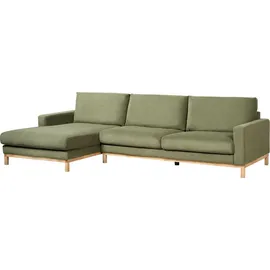 Beliani 4-Sitzer Ecksofa Rechts Grün Cord-Stoffbezug mit Breiten Hohen Armlehnen Hohe Rückenlehne Diecke Sitzkissen Modern Wohnzimmer Stoffsofa - Grün/Braun