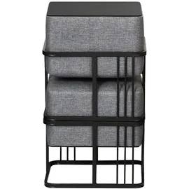 [en.casa] Hocker Tas 38 x 38 x 38 cm Dunkelgrau