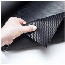 ANRO Gummimatte Meterware Gummiläufer 3mm Feinriefenmatte Rillenmatte Bodenbelag Werkstattboden als Antirutschmatte, Werkbank Auflage u. Bodenmatte 170 x 100cm Feinriefen