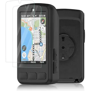 Ermorgen Silikonhülle Kompatibel für Wahoo ELEMNT ROAM 3/ROAM V3 Hülle + 2 Displayschutzfolien aus PET, Weiche Silikonhülle All-Inclusive Stoßfester Schutz - Schwarz