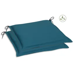 GO-DE Sitzkissen »Dora«, 2er Set, 47x5x45 cm, wasserabweisend, petrol + unifarben, , 64748223-0 2 St.