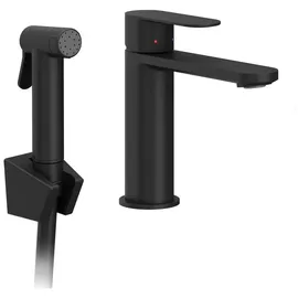 Ravak Chrome II Waschtischarmatur mit Bidetbrause Schwarz X070462