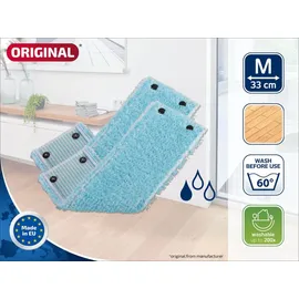 Leifheit 2er Set Wischbezug CLEAN TWIST M super soft 33 cm für Parkett, | Holzböden