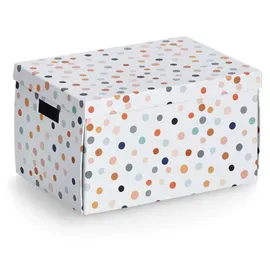Zeller Aufbewahrungsbox Dots 25 x 35 x 20 cm 20-tlg. weiß