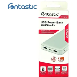 Fontastic 262975 - Powerbank, 20000 mAh, LEDs