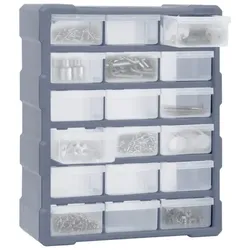 Multi-Schubladen-Organizer 6 | vidaXL : Farbe - Grau, Größe - 18 Schubladen