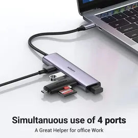 UGREEN 4 Port Usb-c Auf 4x Usb 3.2 Hub-splitter Silber