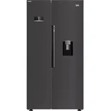 Beko GN163241DXBRN, Freistehend, Amerikanische Tür, Schwarz, Tür-zu-Tür, Tasten, Glas - Schwarz