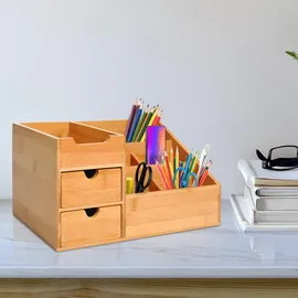 Homcom Schreibtischorganizer Aufbewahrungsbox Holz Natur 1 St.
