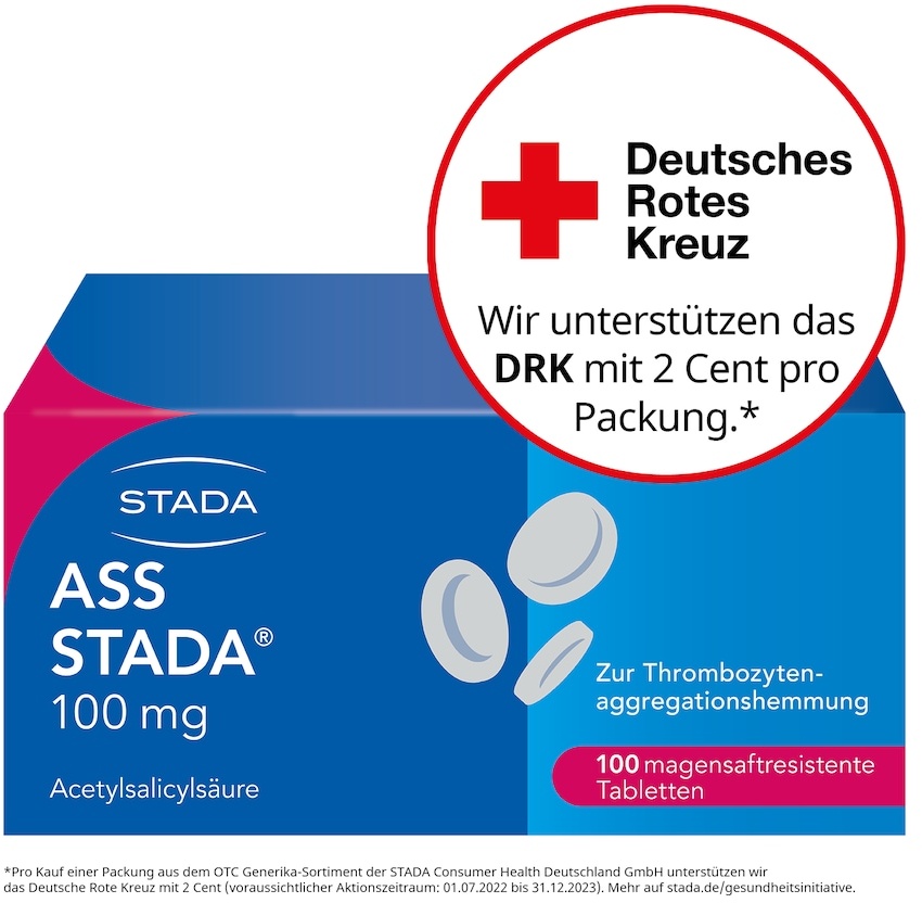 Stada ASS 100 mg magensaftresistente Tabletten Blutverdünnung