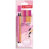 Stabilo Pen 68 & STABILO point 88 - Shades of Pink 8er Pack