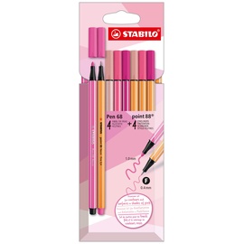 Stabilo Pen 68 & STABILO point 88 - Shades of Pink - 8er Pack