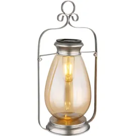 GLOBO Solarleuchte Metall 36,5 cm inkl. LED warmweiß silber