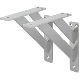 ML-Design 2 Stück Regalhalterung 18x18cm Silber Aluminium Schwebende Regalwinkel