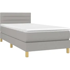 vidaXL Boxspringbett 100 x 200 cm Hellgrau