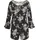 LASCANA Overall LASCANA, Damen, Gr. 36, N-Gr, beige (schwarz, creme, bedruckt), Jersey, Obermaterial: 100% Viskose, bedruckt, figurumspielend kurz, V-Ausschnitt, Volant, Overalls Overall, mit Volant am 3/4-Arm, kurzer Jumpsuit mit Blumenprint