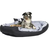 vidaXL Hundekissen Wendbar und Waschbar Grau und Schwarz 150x120x25 cm