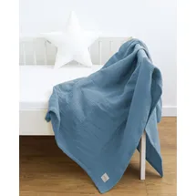 LOOLAY Musselin Bettüberwurf 150 x 200 cm Blau