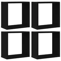VidaXL Würfel-Wandregale 4 Stk. Schwarz Eichen-Optik 30x15x30 cm