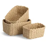 Zeller Aufbewahrungskorb-Set 3-tlg. Papiergeflecht 24 x 18 x 13 cm beige